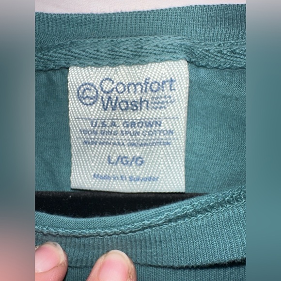 Teal Long Sleeve Shirt/ Tee  Comfort Wash Lightweight Casual 
Size Large - Picture 3 of 3